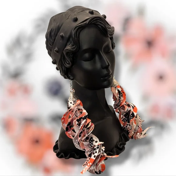 🆕 MBM "Watermelon Sugar" Mix Print Swirl Tassel Earrings - Picture 4 of 8